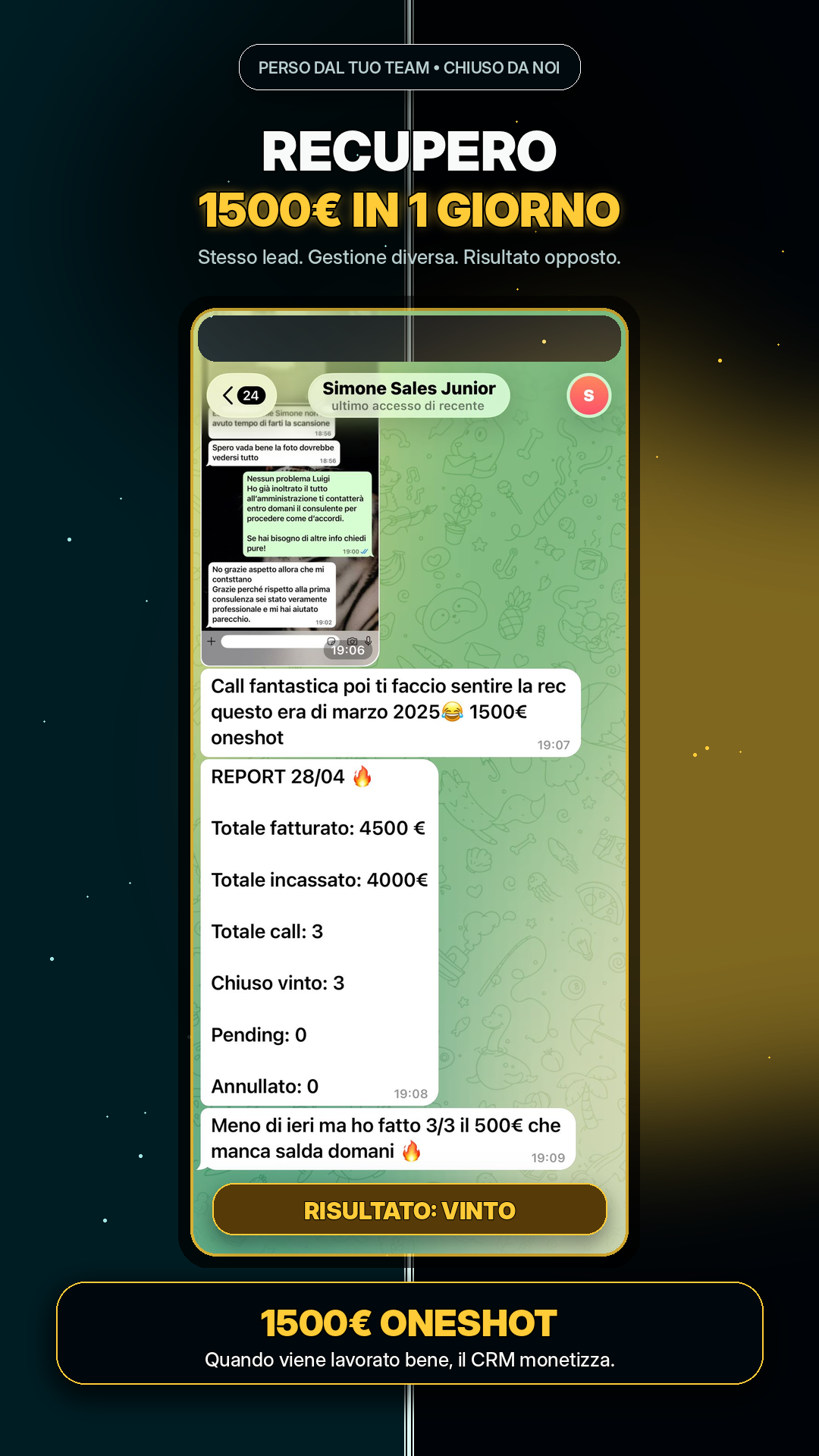 Recupero del lead e risultato vinto
